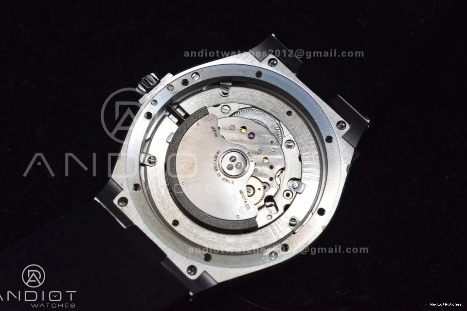 Black SportInspired Maker Dial Black 8F Overseas Strap on 932 Rubber SS 0426